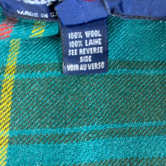 **SOLD**Vintage Ralph Lauren Skirt Womens 12 Wool Plaid Fringe Long Wrap Red - Picture 14 of 16